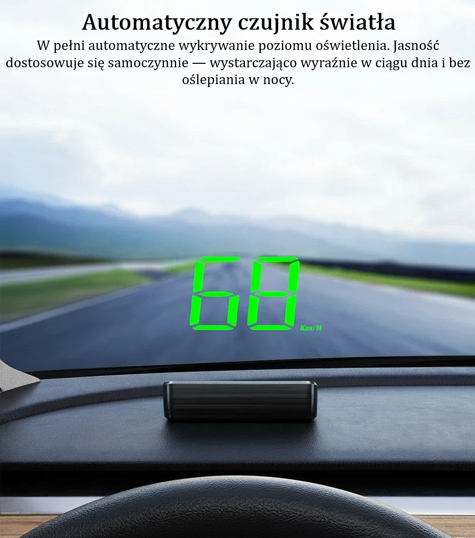 Uniwersalny Prędkościomierz Samochodowy (Head-Up) z GPS