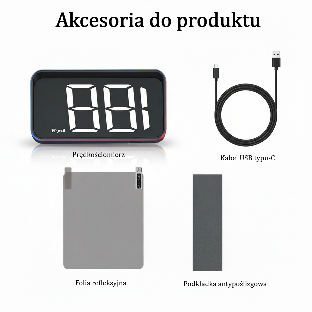 Uniwersalny Prędkościomierz Samochodowy (Head-Up) z GPS
